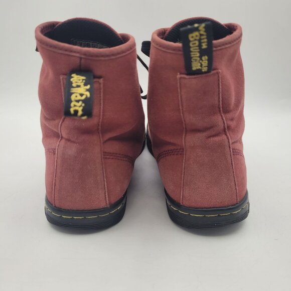 Dr. Martens Shoreditch Women's Sz 9 Canvas High Top Sneakers Boots Red - Picture 6 of 16